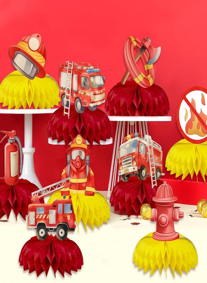 BQC 9 Pcs Firetruck Birthday Decorations Fire Hydrant Centerpiece Firefighter Birthday Party Decorations Fire Truck Party Favors Fire Truck Birthday Party Supplies - Image 3